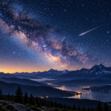 星空を短い光の筋が横切る流れ星のイメージ