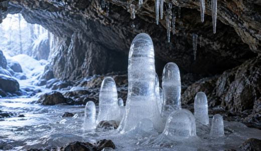 氷筍はなぜ下から伸びる？氷のたけのこのでき方とつらら・石筍との違い