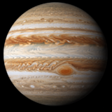 木星の白と茶色のしま模様と南半球の大赤斑